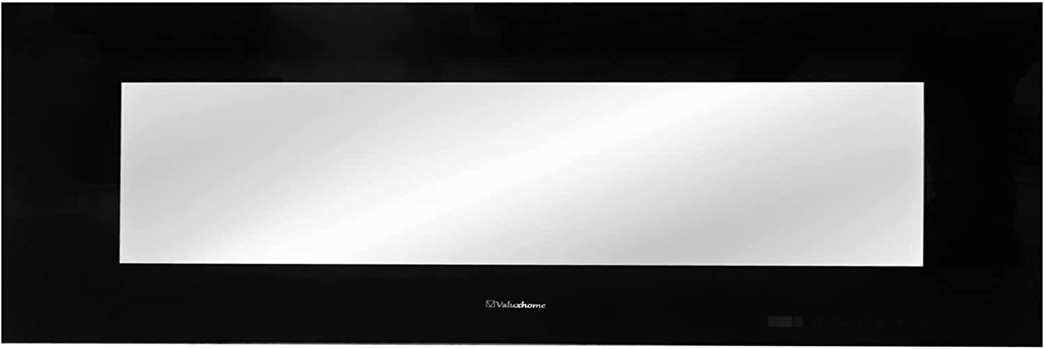 Valuxhome Glass for Electric Fireplace 72 Inch Black